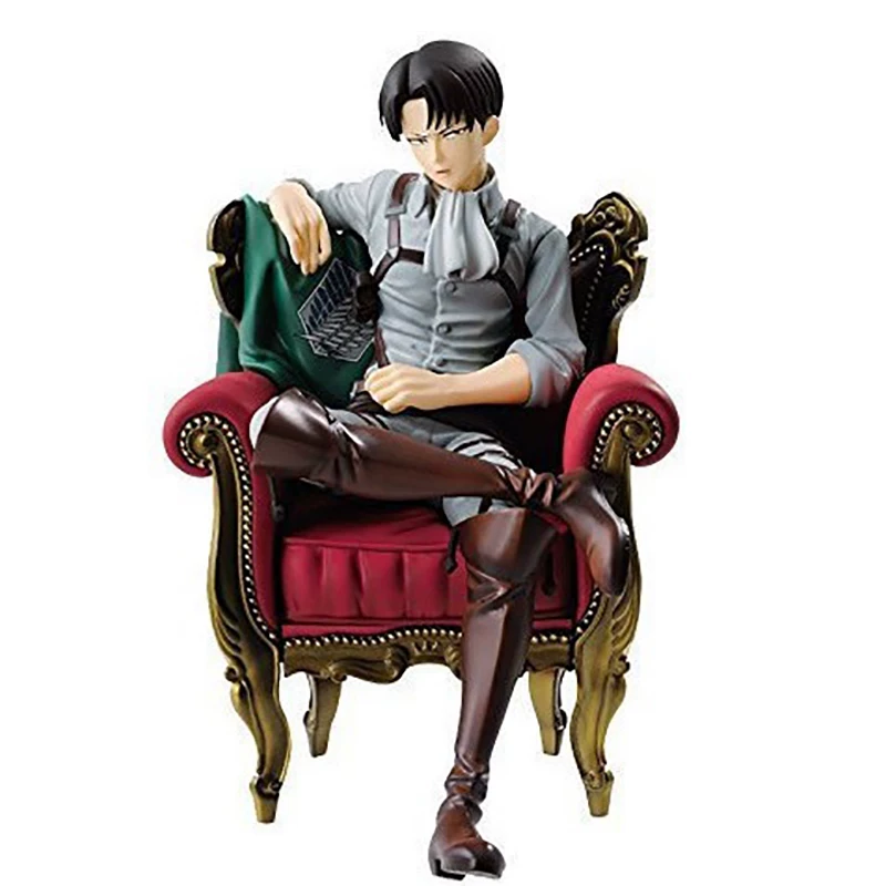 Attack on Titan Levi Soldier Figure Aksman Sofa Sitting Version Boxed Model Ornament Anime Peripheral Foto QC de TAOBAO na Qualit.ly