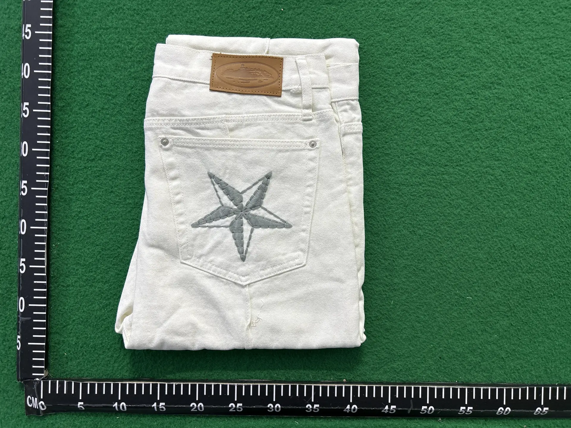 Trendy and Fashionable Embroidered Star Logo Denim Pants