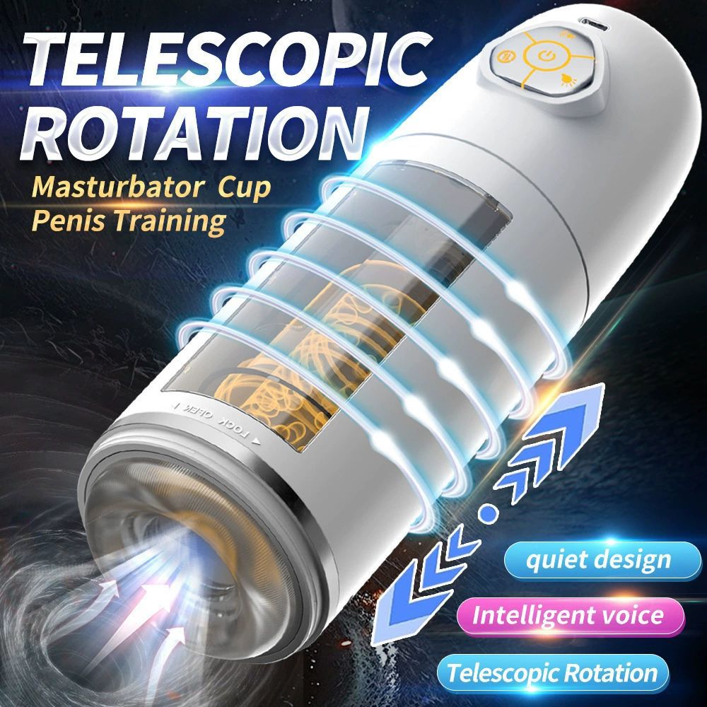 Space Capsule Second Generation Fully Automatic Aircraft Cup Telescopic Rotating Pronunciation Aircraft Cup Luminous Sex Supplies Penis Masturbation Device