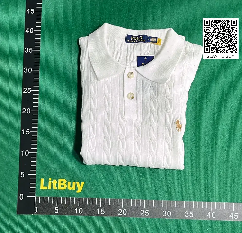 Polo Ralph Lauren Cable Knit Polo Shirt White