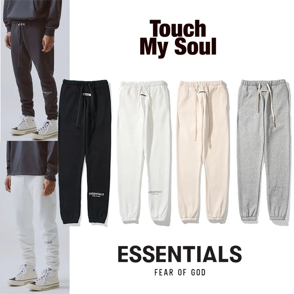 American high street FOG compound line ESSENTIALS beam guard pants men's reflective plus velvet leisure pants long pants ins tide