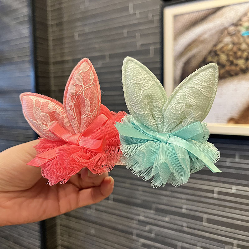 Girls' Hair Clips with Super Cute Rabbit Ears, Princess 3D Hair Flowers, Baby Hairpins, Performance Children's Hair Accessories