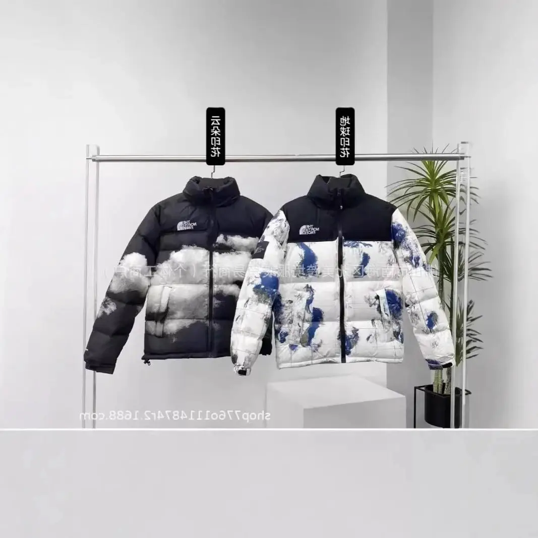 B North 2024 men's winter printing new jacket TNF thickened fashion men and women cotton jacket cold casual versatile