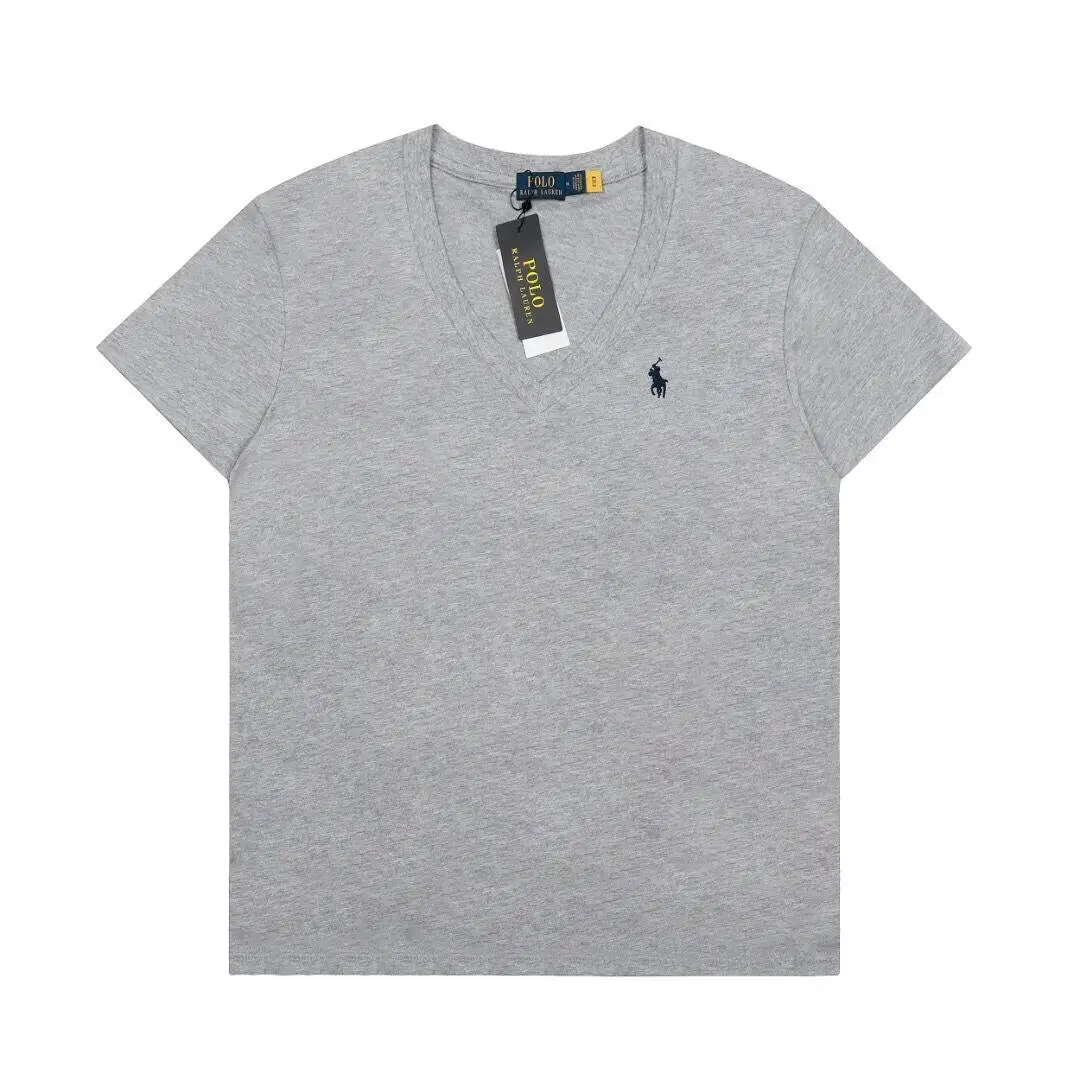 140RL#DS069 V-neck T-shirrt for Women