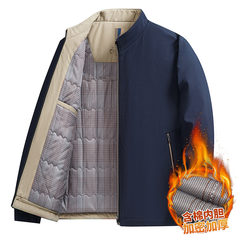 Autumn and Winter Jacket Men's High-end Casual Men's Thickened Middle-aged High-end Men's Executive Jacket Dad Clothes