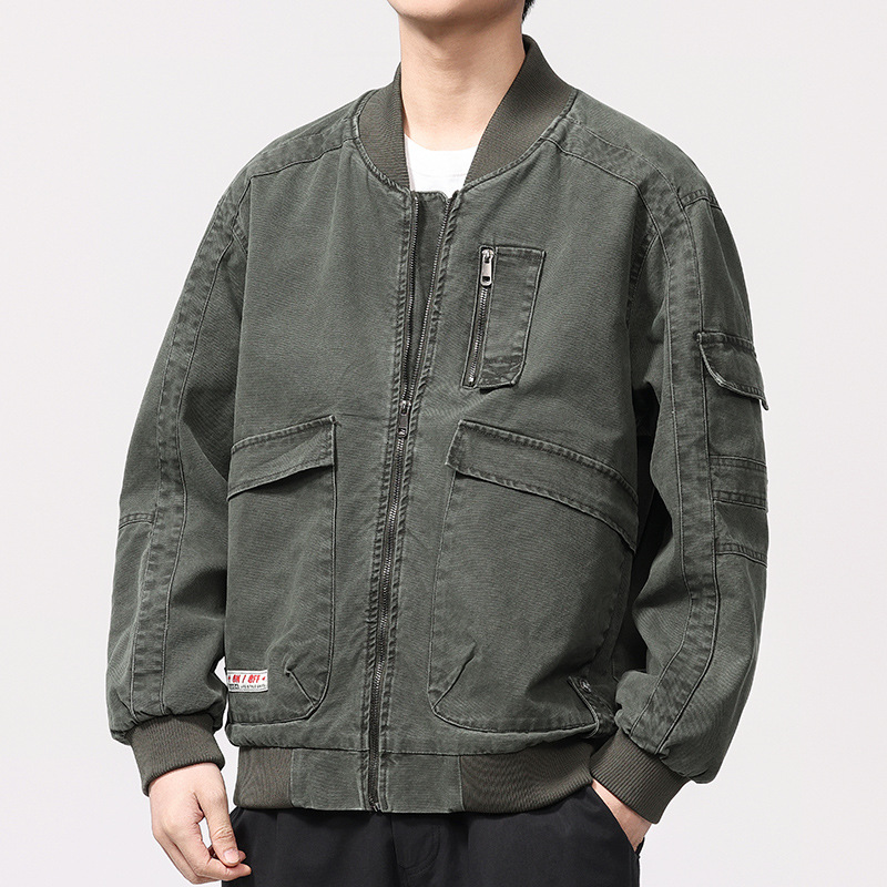 American Retro Washed Vintage Jacket for Men, Spring and Autumn Trendy Brand 2025 New Style Amekaji Workwear Pilot Jacket