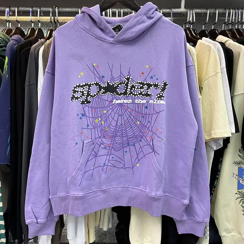 Wholesale Europe and the United States hip-hop singers with the same bubble hair letters 555555 printed men and women couples sweater hoodie set