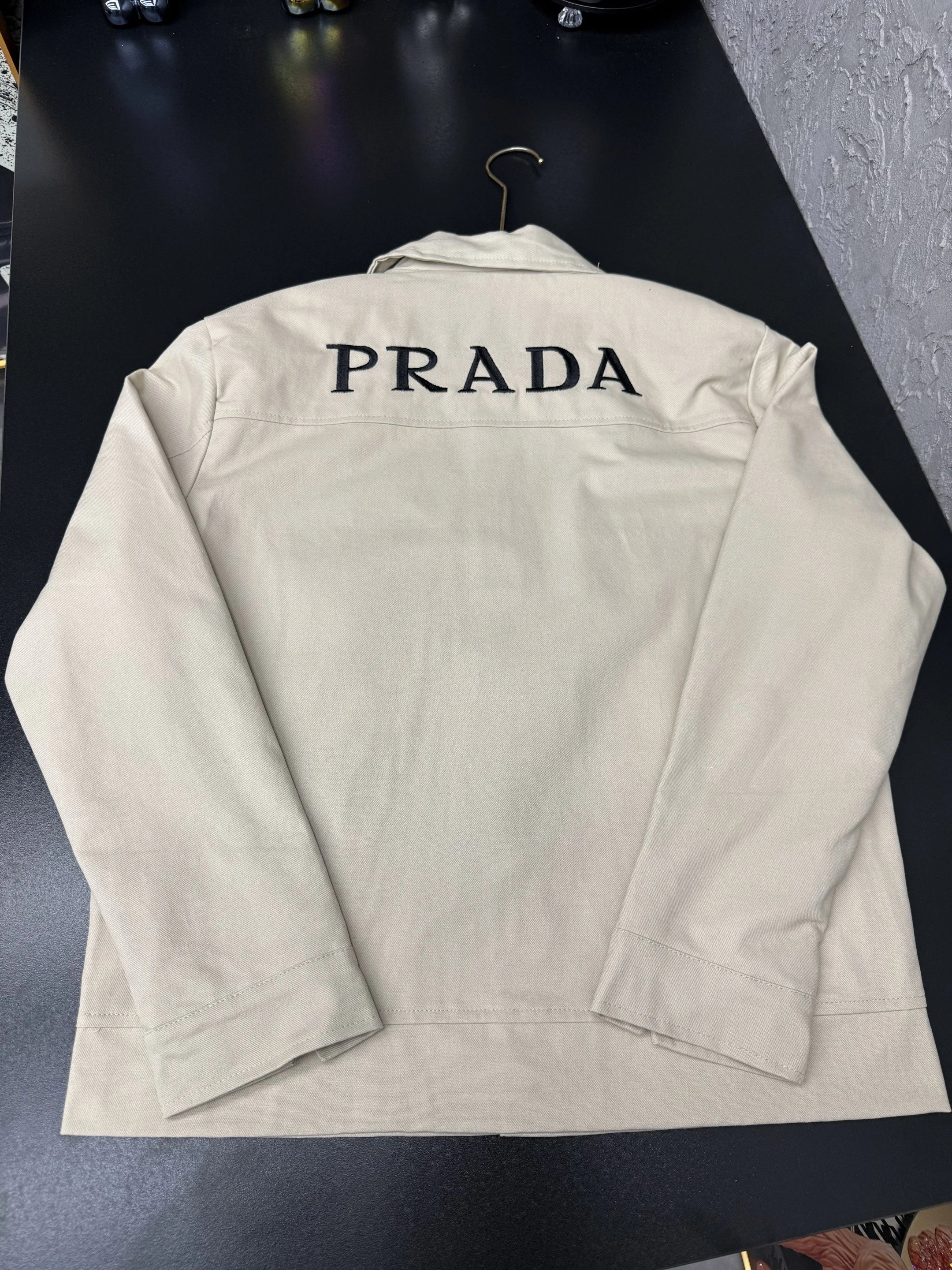 [In stock] Autumn Prada embroidered denim coat L-4xl. Three standards are completeˇ Original camera real shot
