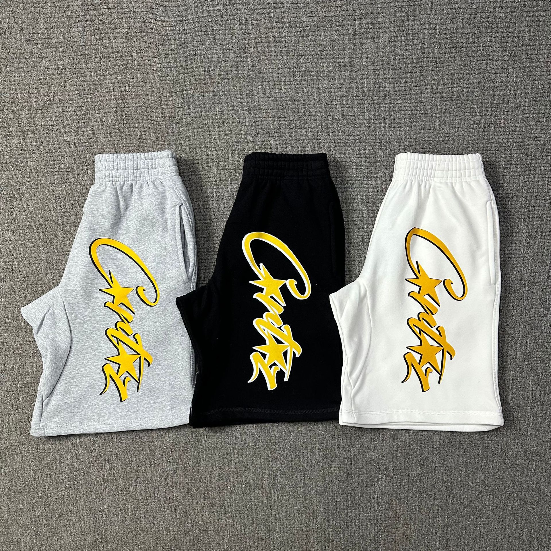 American fashion brand corteiz crtz Devil Island stitching men's and women's loose plus size casual cotton shorts sweatpants