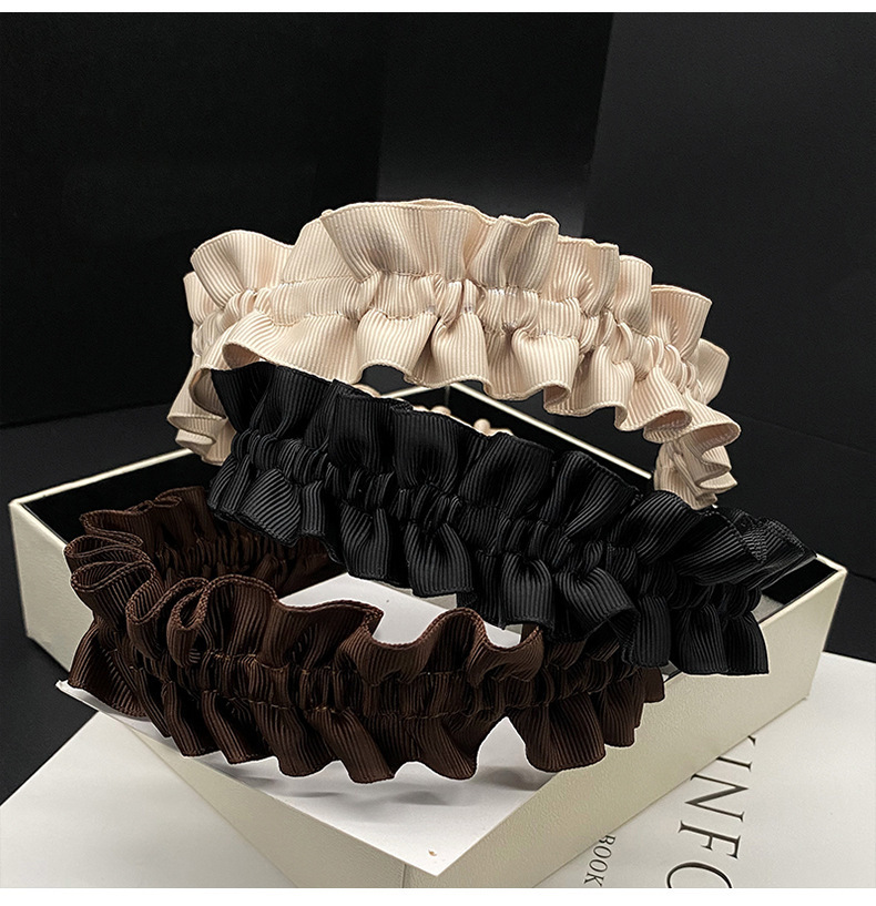 Wave Headband 2025 New Female Internet Celebrity Pressed Hair Fungus Style Hair Bundle Hairpin Korean Simple Headband Hair Accessory