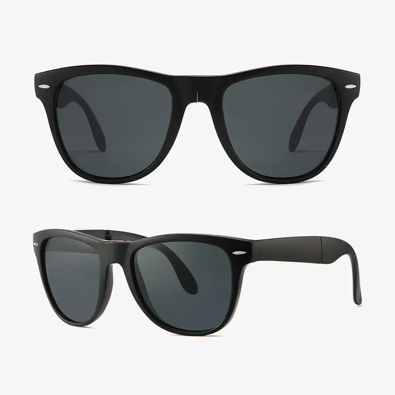Foreign trade wholesale fashion new folding glass sunglasses men and women driving fishing sunglasses anti ultraviolet glasses