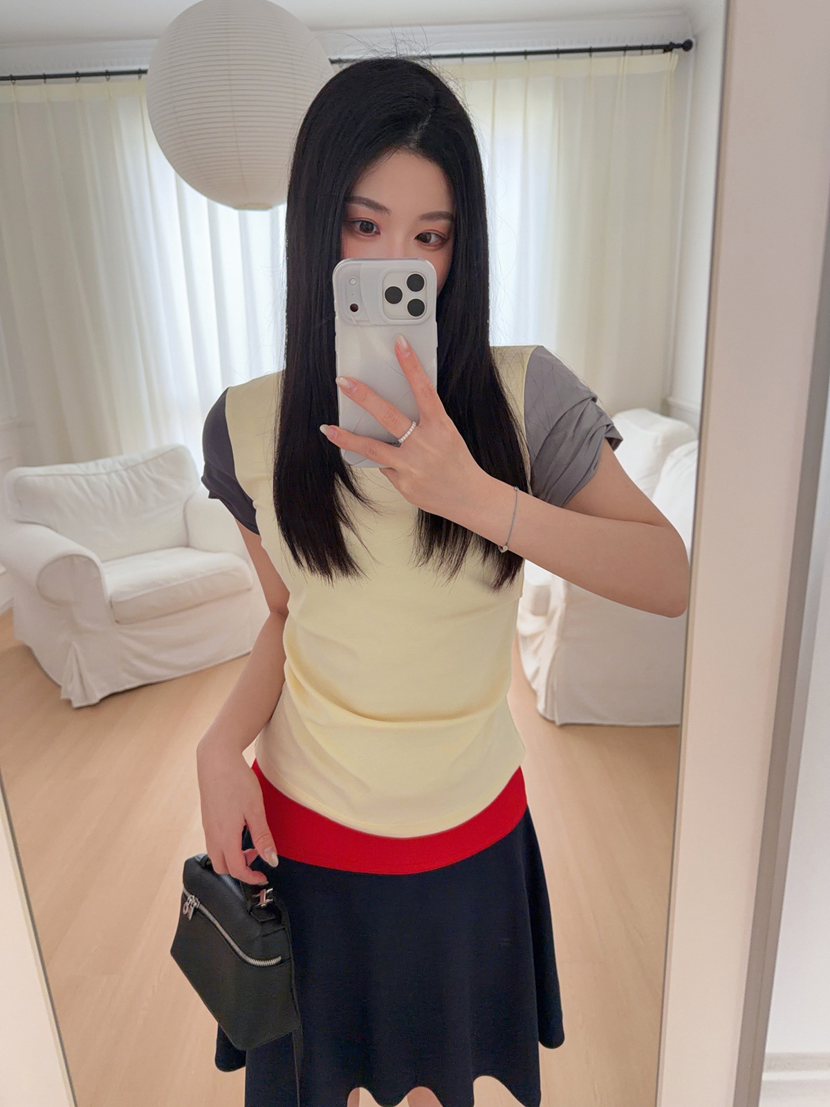 Turin-Style Luo Jia Pleated Short-Sleeve T-Shirt and Elastic Waist Skirt, New Women's Slim-Fit Set for Spring/Summer 2026 Runway Collection
