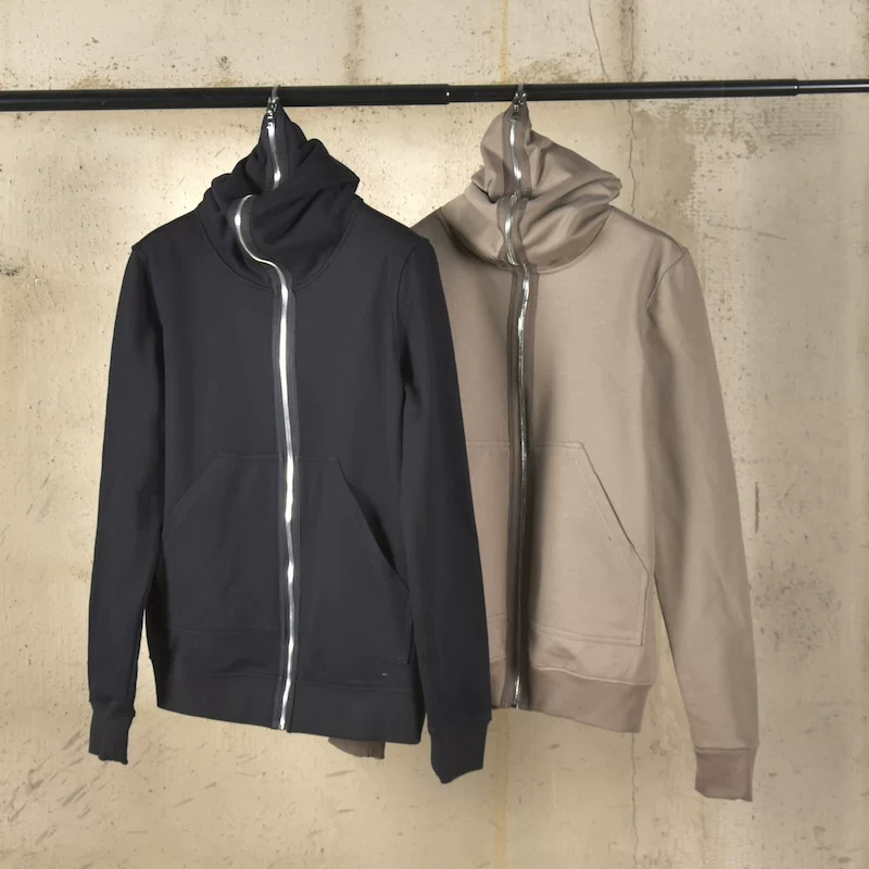 Niche designer RO style light luxury boutique full zipper looped long sleeved hoodie fashionable high-end men's clothing for teenagers