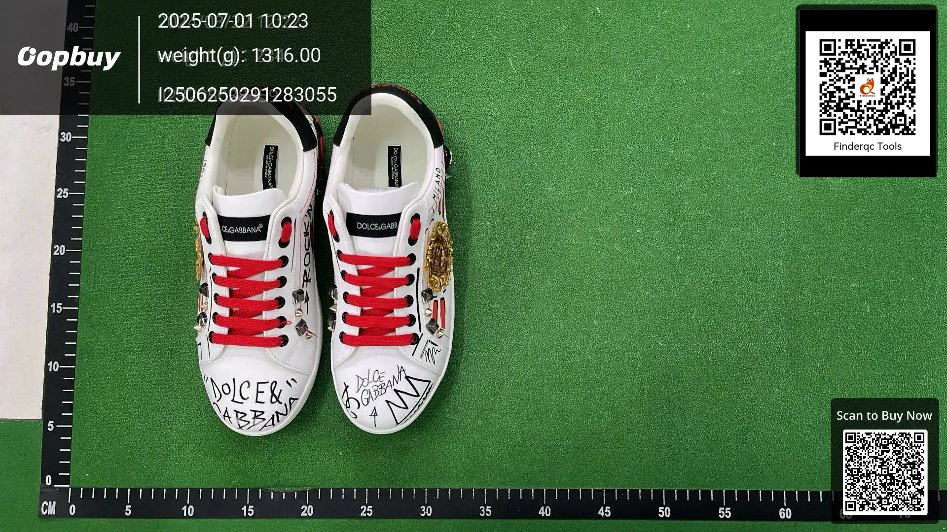 Dolce & Gabbana White Graffiti Platform Sneakers