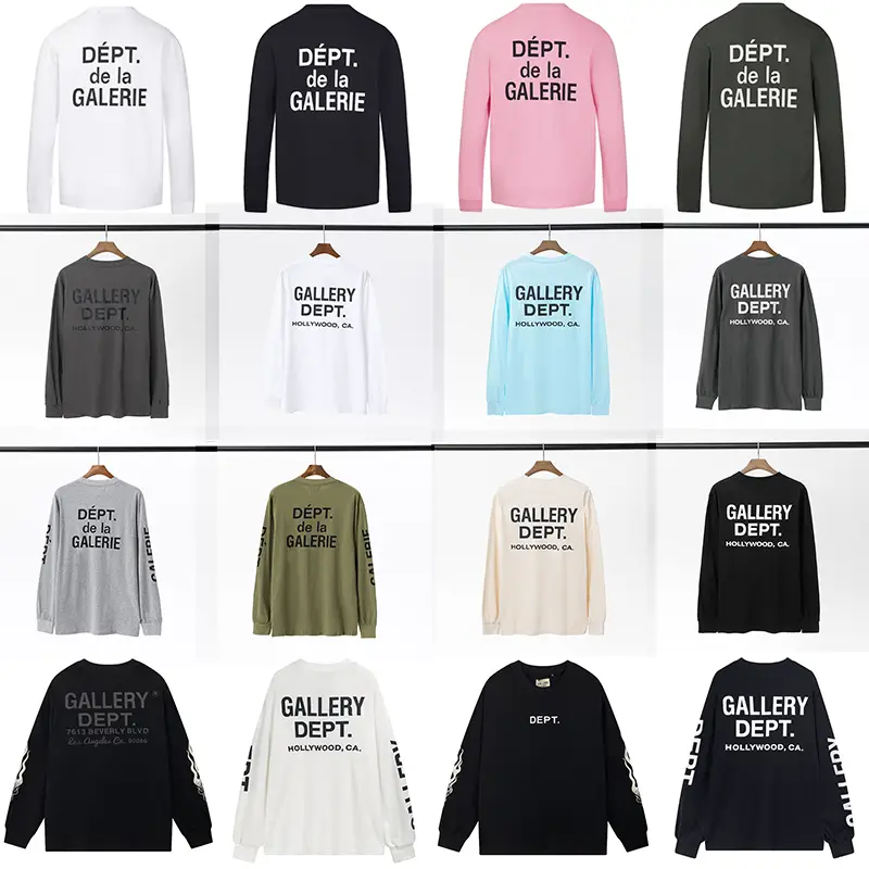 GALLERY DEPT High Street unisex letter printed loose cotton round neck base long sleeved T-shirt
