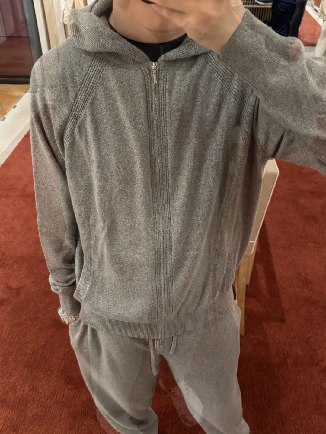 [L&P Cashmere] Top Luxury 24Fw New arrival Blended Knitting Sports Zipper Shirt Casual Suit Outwear pants