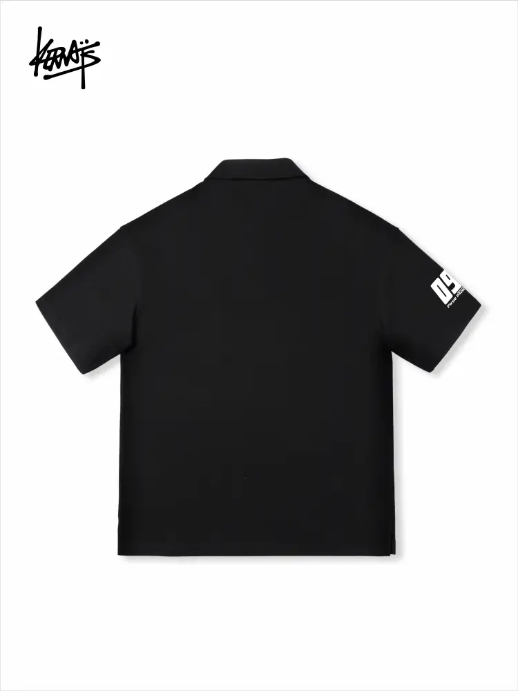 Kerwats Brand Plus size Men's and Women's Couple Icons letter Printed Motorcycle Trendy Polo Short-Sleeved T-Shirt