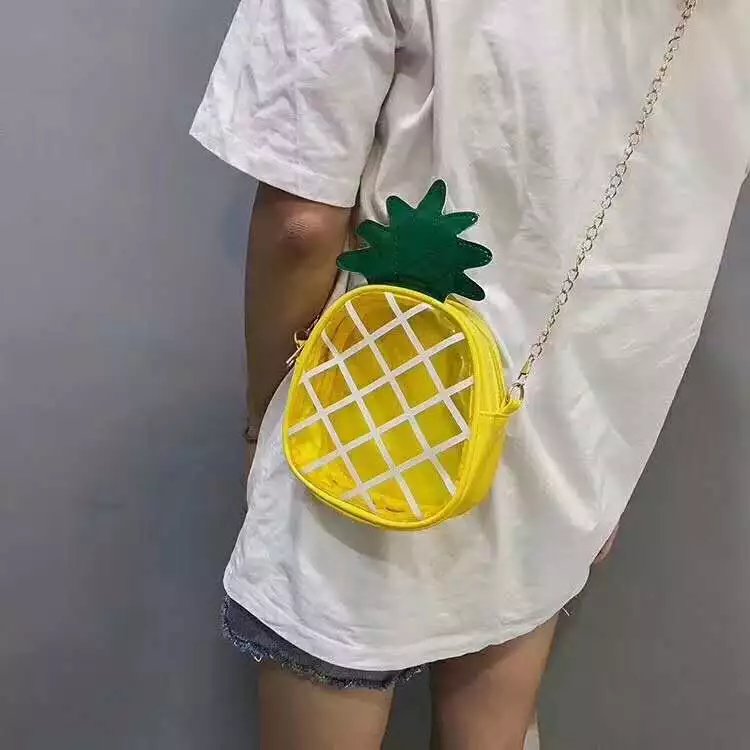 抖音同款透明百搭菠萝小挂包