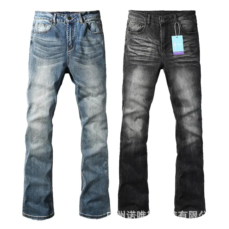 Factory Direct Sales Unlabeled Dc Style Men's and Women's Bootcut Jeans Trendy Brand Casual Versatile Fashion Stretch Bootcut Pants