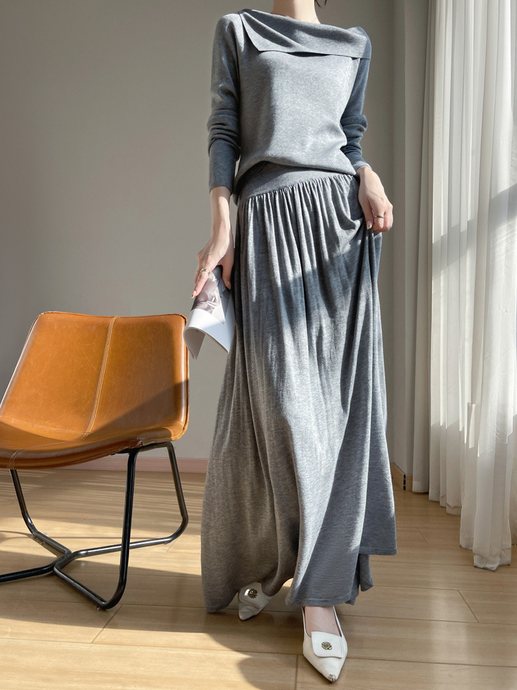 Women's 2025 Spring New Korean Style Casual Loose All-Match High Waist Dape Skirt