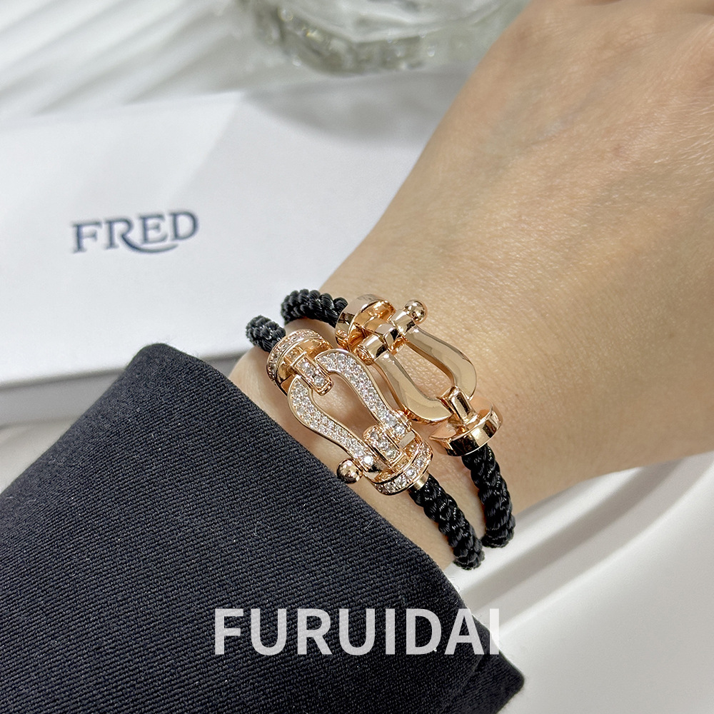 Feijia Horseshoe Buckle Figure-Eight Buckle Bracelet Plated with 18K Rose Gold and Inlaid with Diamonds, Zodiac Year Bracelet for Men and Women, Couple DIY Bracelet QC-foto från 1688 på Qualit.ly