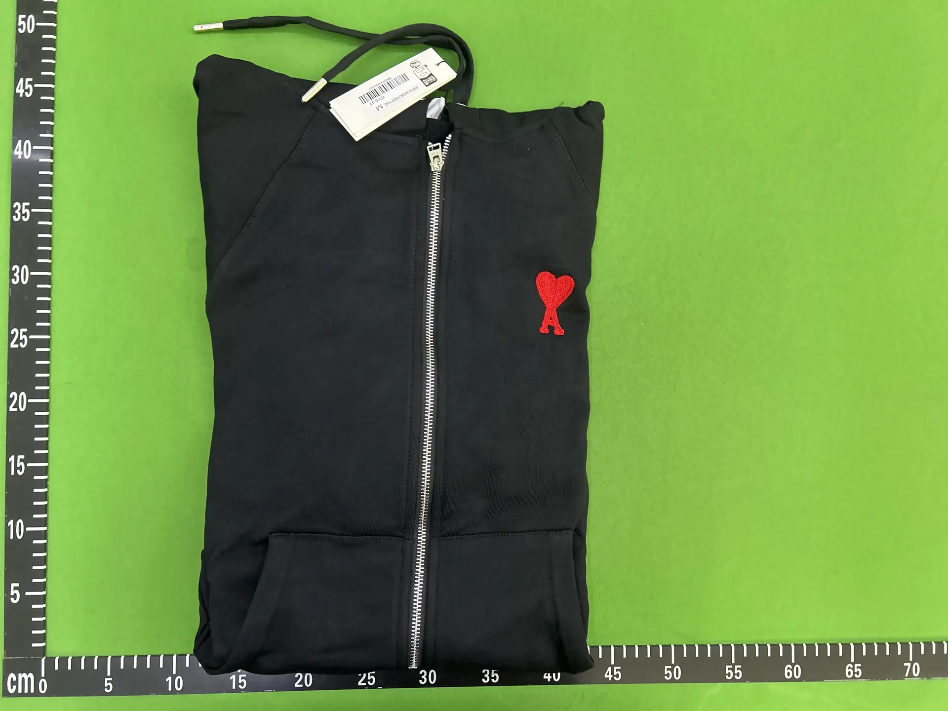 AMI Paris Ami de Coeur Zip Hoodie Black