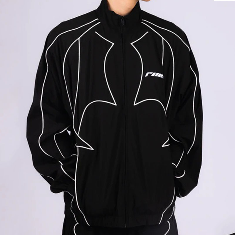 Cross-Border American-Style Autumn and Winter New Hip-Hop Tech-Inspired Line Print Punk Street Sweatshirt Casual Straight-Leg Pants