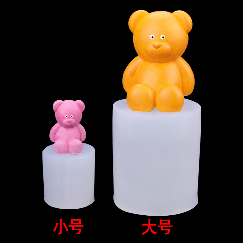 Size 3D Bear Silicone Mold Gypsum Candle Aromatherapy Mold DIY Drop Glue Table Decorative Accessories