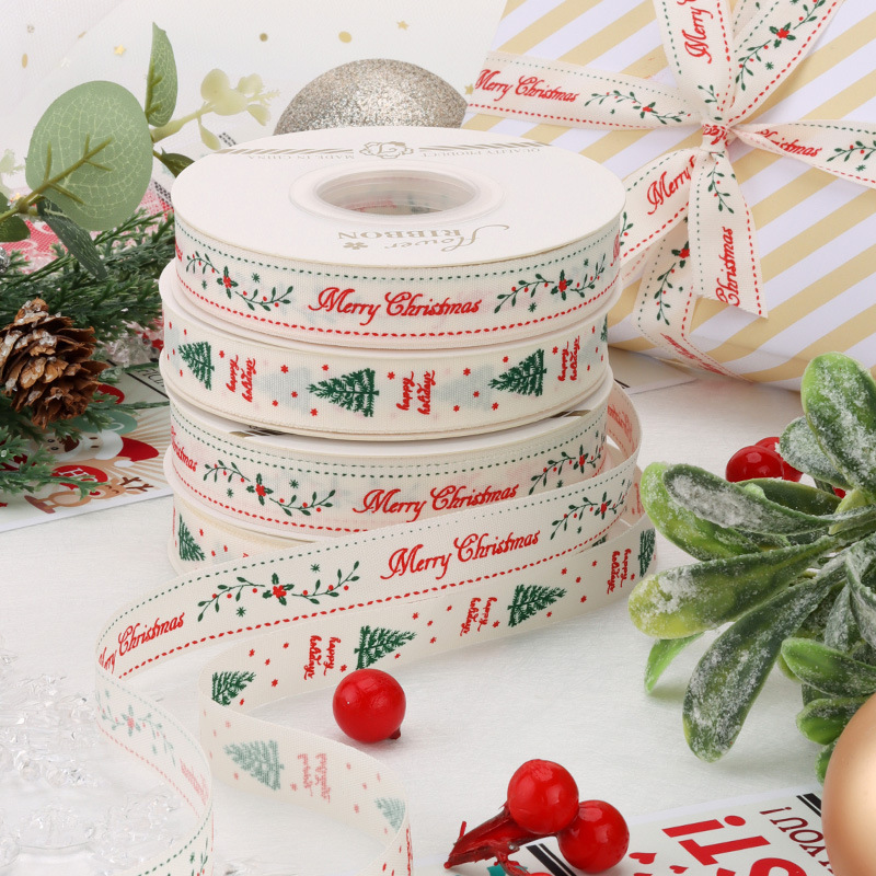 Ribbon Custom Logo Ribbon Ribbon Christmas Printing Custom Gift Box Ribbon Flower Shop Bouquet Packaging Ribbon Customization