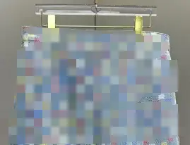 L 彩色格纹印花牛仔裤