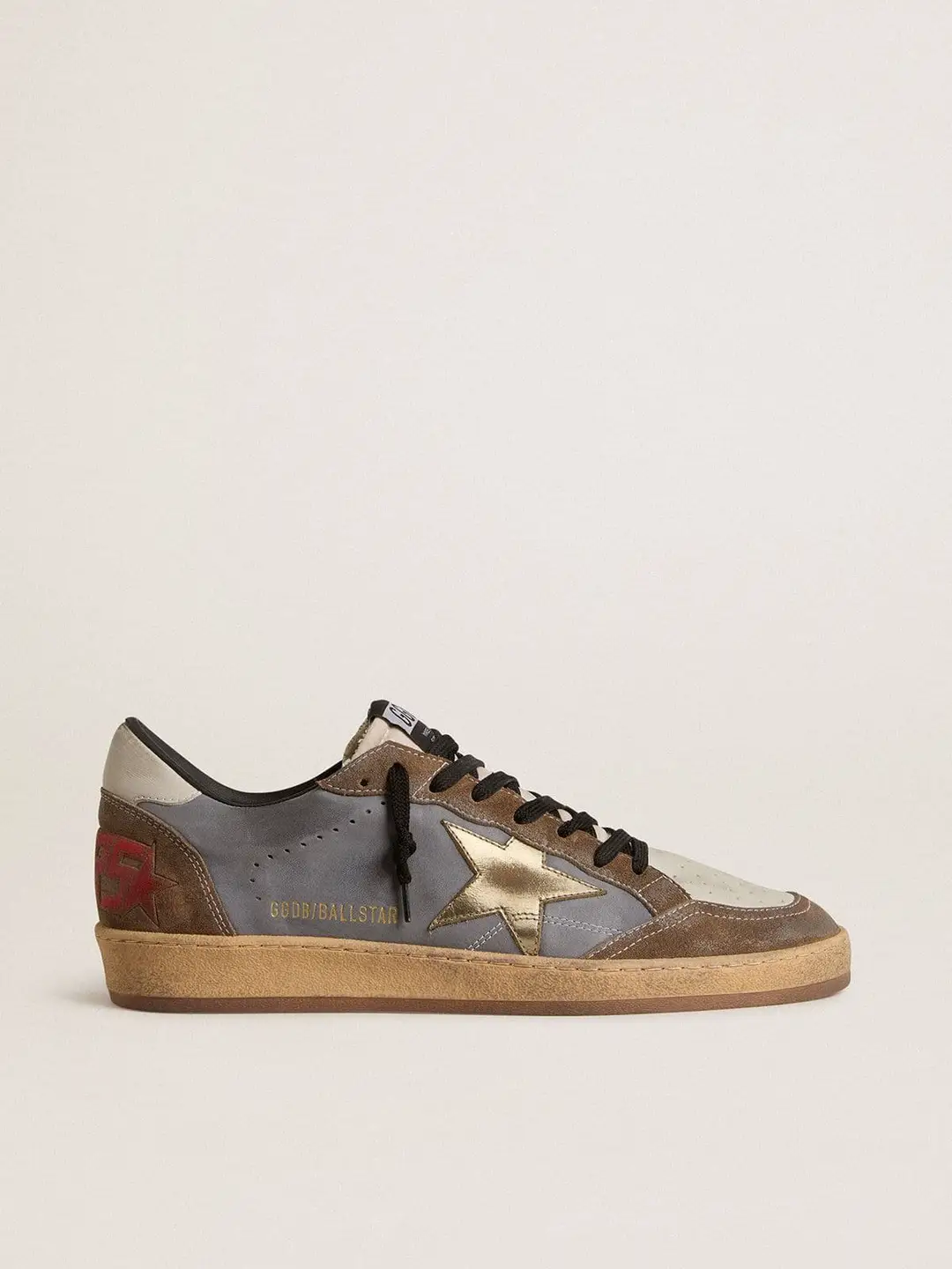Good shoes, customized small dirty shoes, used board shoes, atmospheric version, blue brown contrasting gold star cowhide, versatile men's and women's shoes