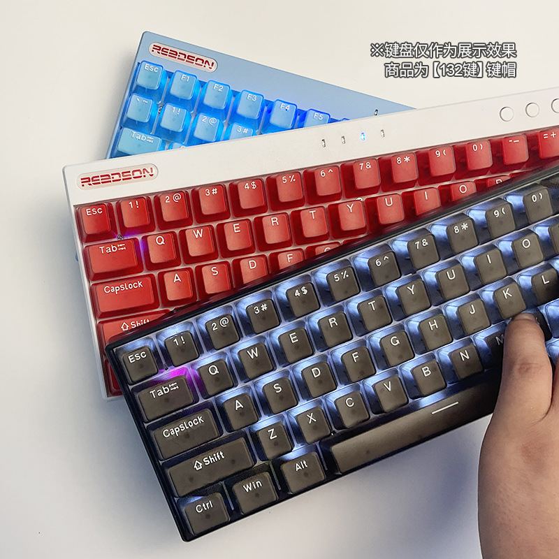 Transparent two-color mechanical keyboard PC material transparent key cap fit 64/68/75/84/87/96/98/104