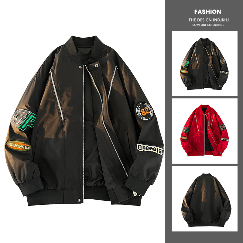 American pilot jacket casual fashion brand men and women couple fashion loose jacket boys spring and autumn baseball uniform street fashion