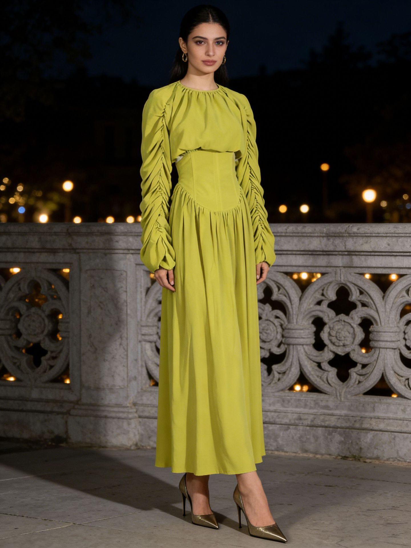Fashionable and Elegant Women's Outfit 2026 Summer New Style Lantern Sleeve Tie-Up Top High-Waisted Skirt Two-Piece Set Women's Clothing