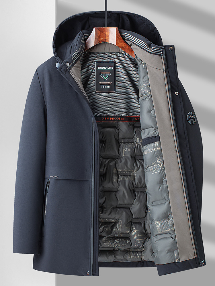Winter Middle-aged Men's Down Cotton-padded Coat Mid-length Warm Thickened Dad Winter Casual Coat Cotton-padded Clothes M2385