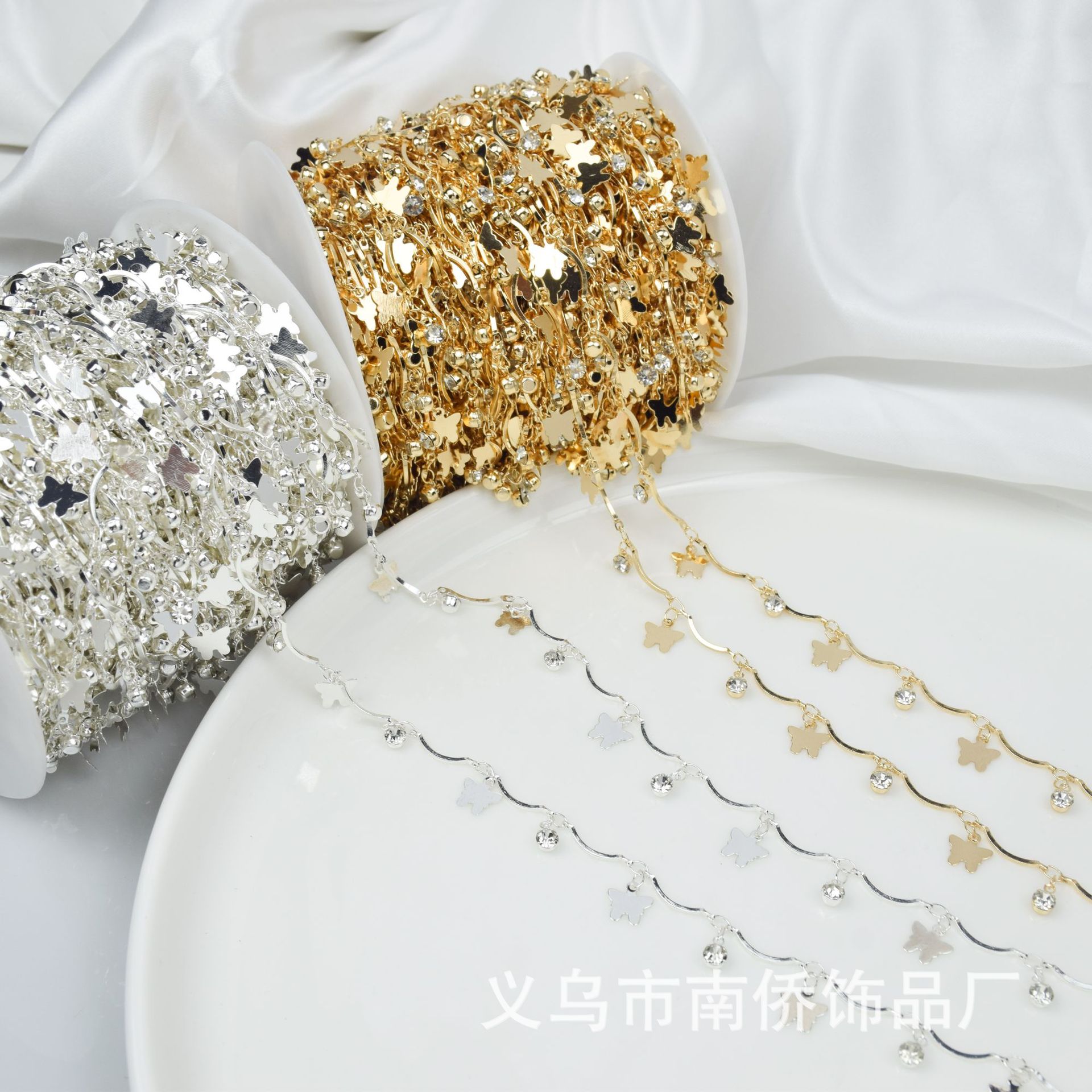 Diy Chain Fairy Butterfly Elbow Drill Chain Antique Hanfu Clothing Accessories Necklace Bracelet Accessories Scattered Chain
