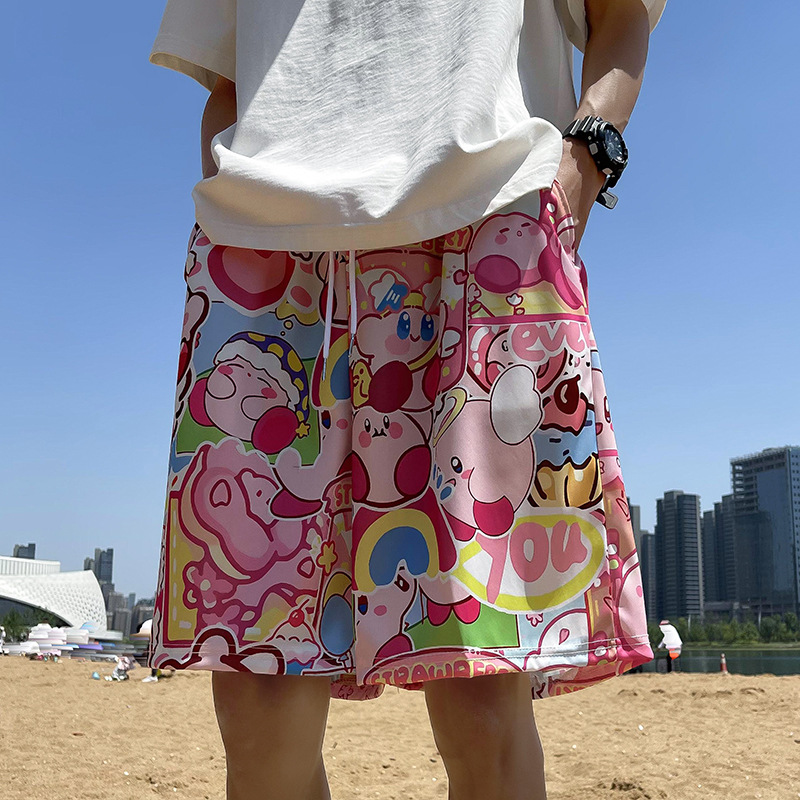 Factory wholesale couple beach pants men's loose version of the beach water park swimming trunks beach surfing quick dry men's and women's shorts
