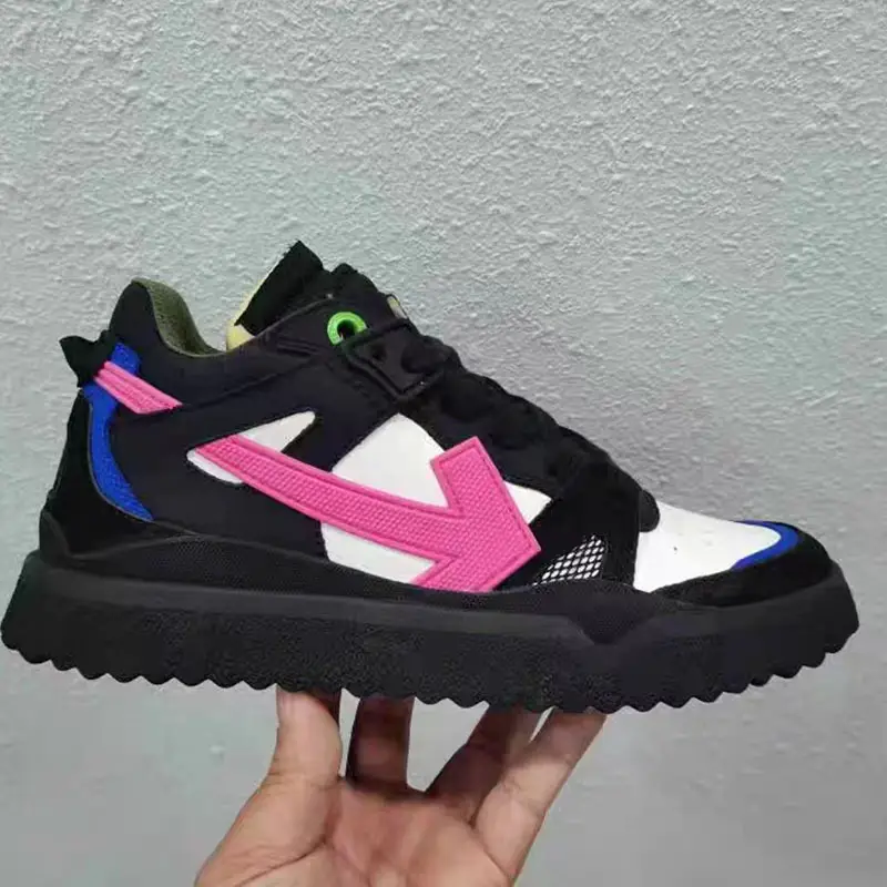 Foreign trade original order off new style board shoes men's OW arrow low color matching couple fashion sports white fashion brand shoes women