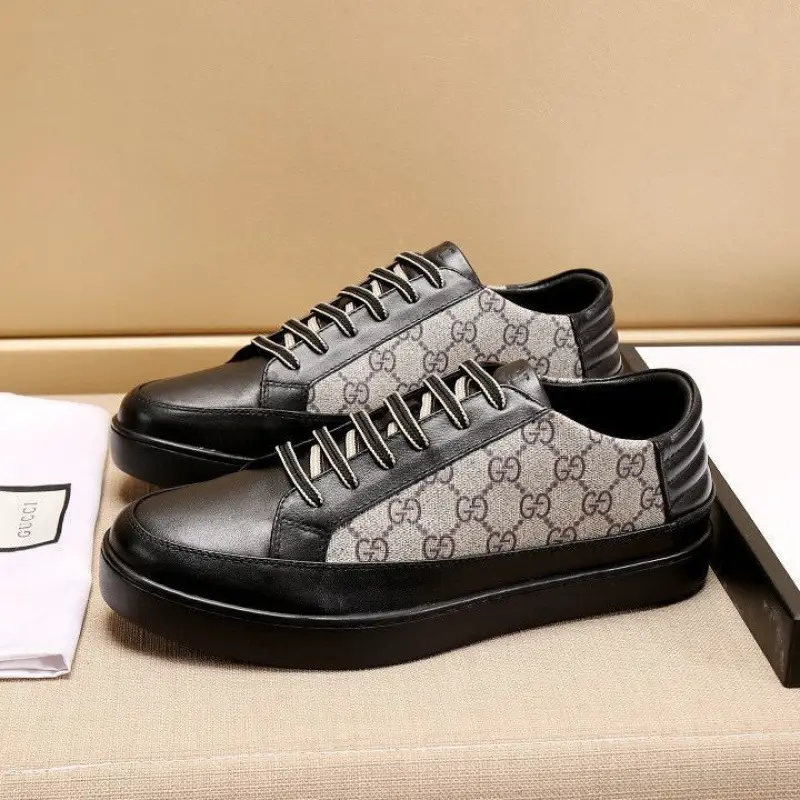European Station High-end Genuine Leather Stitching Men's Fashion Casual All-match sneaker Comfortable Breathable All-match Fashion Sneakers