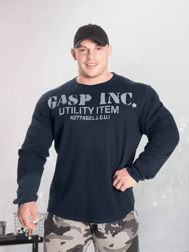 Sports Long Sleeve Men's Fitness Waffle Cotton Warm Up Breathable Tough Sweatshirt Camouflage Loose Large Size Pullover T-Shirt
