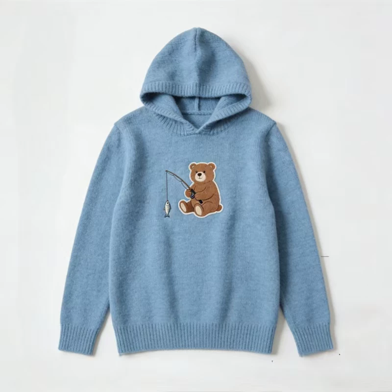 fishing bear sweater hoodie 808钓鱼小熊帽衫 P