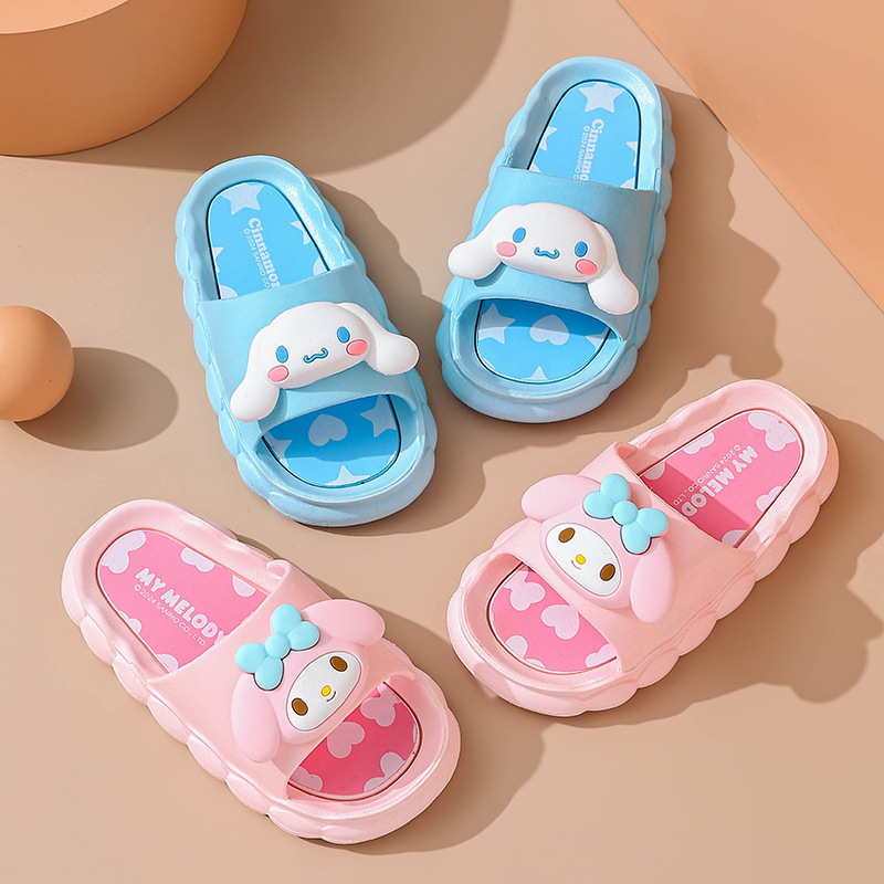 Children's Slippers Genuine Sanrio Summer Boys and Girls Slippers Kidsren's Soft-Soled Outer Wear Home Non-Slip Family Shoes