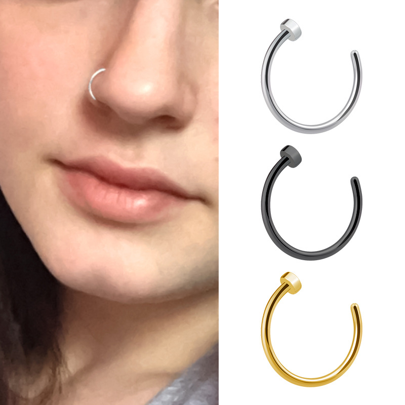 Cross-Border Fashion New Products, High-End Titanium Steel Pierced Nose Studs, Simple and Versatile Niche Nose Jewelry, Piercing Accessories Wholesale