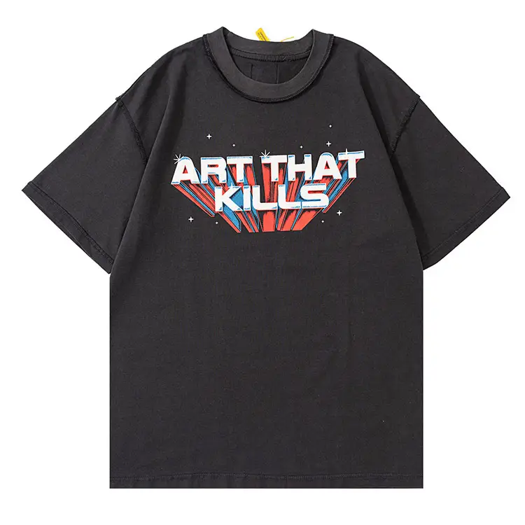 American Tide Gallery Dept ATK Do-Over Reverse Design Letter Print Short Sleeve High Street Loose T-Shirt