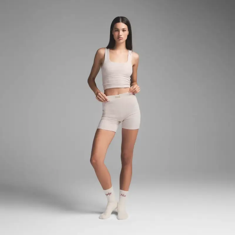 Skims Boxer Briefs Cotton Rib Women's Boxer Shorts Cotton White Anti-Exposure Safety Underwear