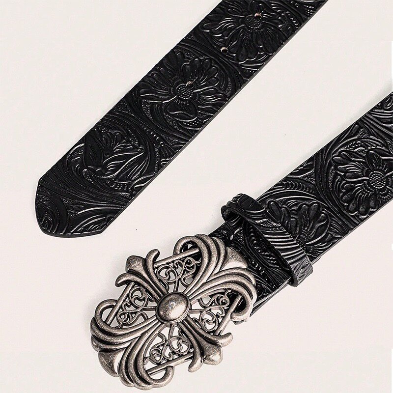 Bohemian Western Cowboy Retro Style Printed Heavy Belt Versatile Decorative Belt for Pairing with Jackets Waist Cincher