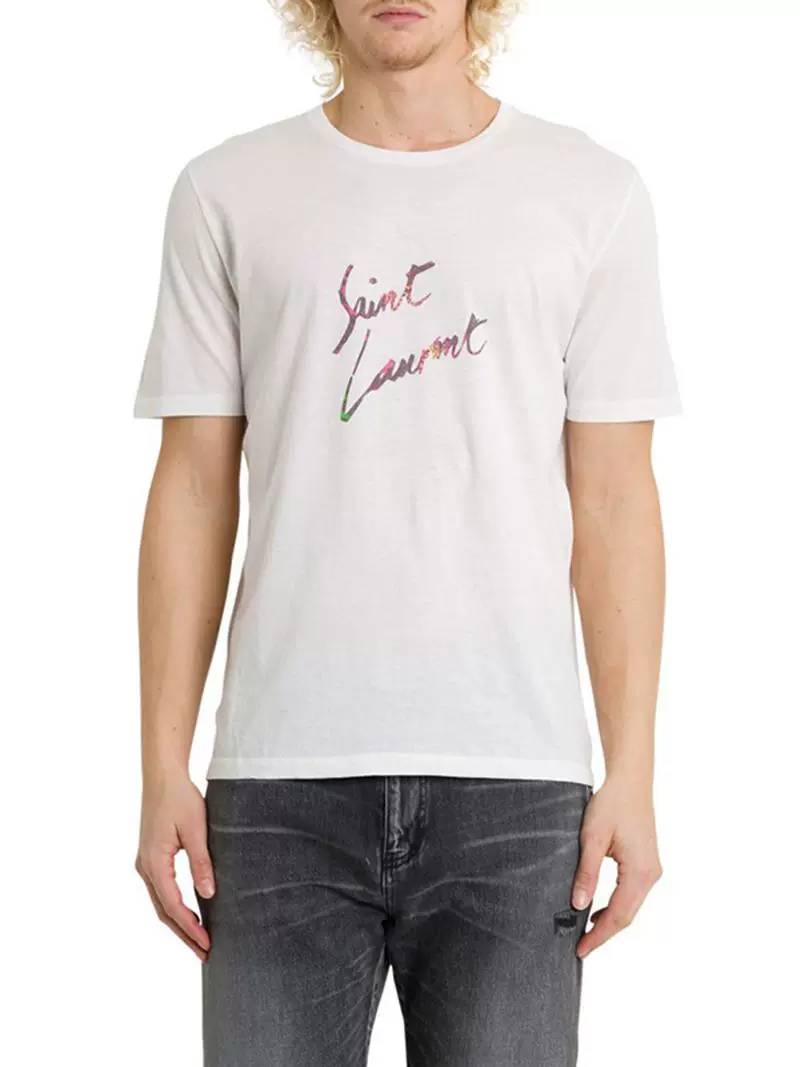 Fashionable English Signature Print Cotton Round Neck Short-Sleeved Tee T-Shirt Hooded Sweatshirt for Men and Women, Universal Style for Couples QC-Foto von TAOBAO auf Qualit.ly