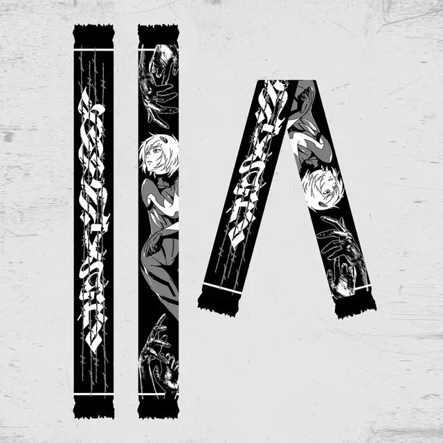 Korean version of the new fall and winter dark wind anime elements double-sided jacquard situation trend versatile scarf
