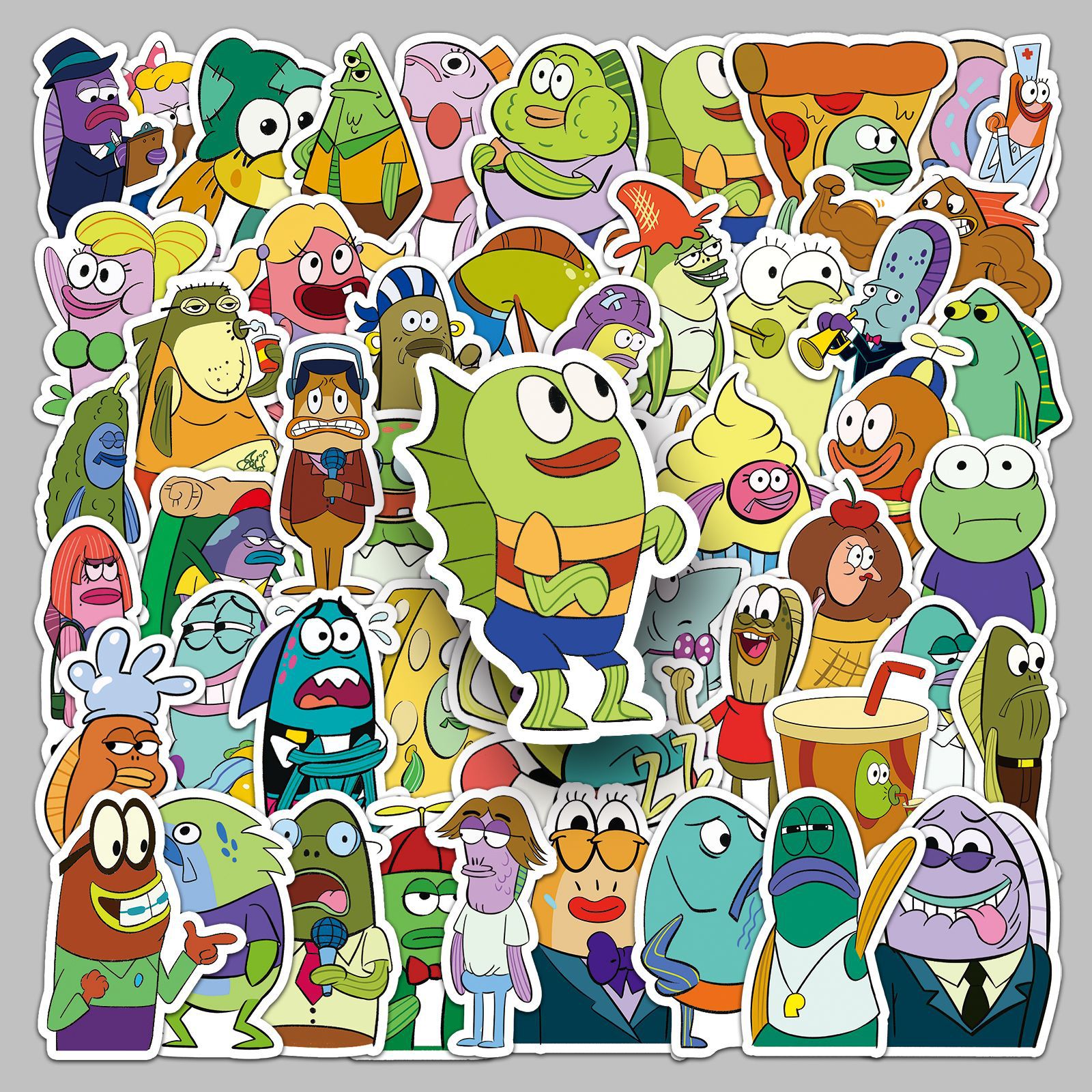 51 pieces of sponge baby bechburg mermaid stickers hand painted cartoon character waterproof decorative water Cup epoxy stickers
