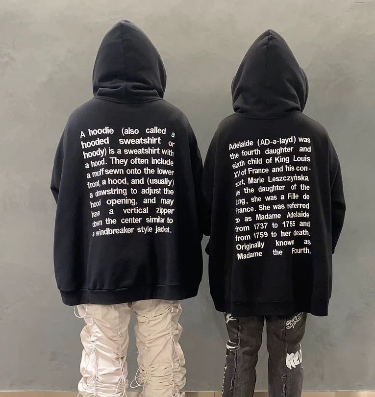 VETEME hoodie 背书美式复古街舞hiohop嘻哈潮牌男女情侣连帽运动衫